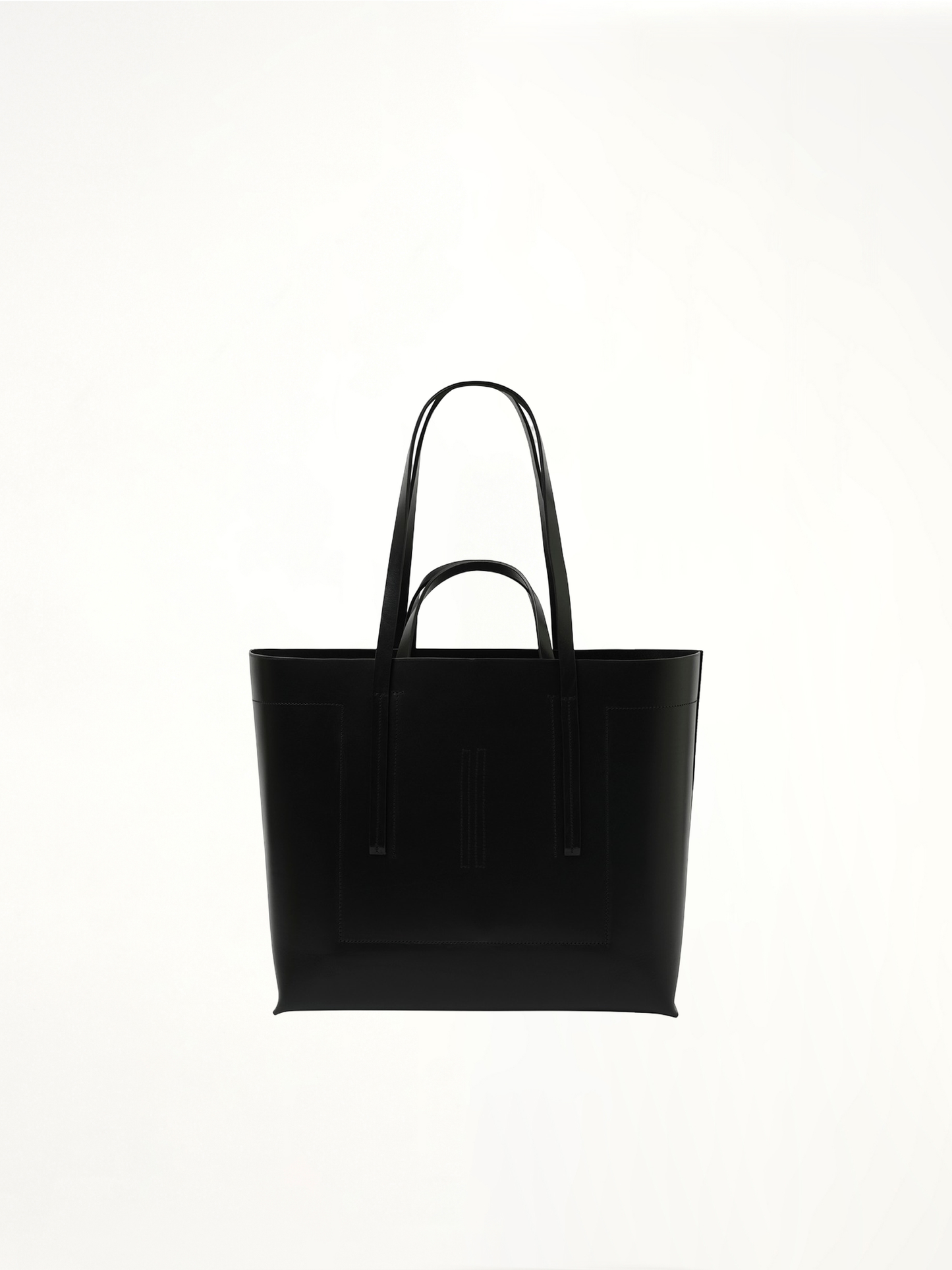 Leather Shopper Bag in Black
