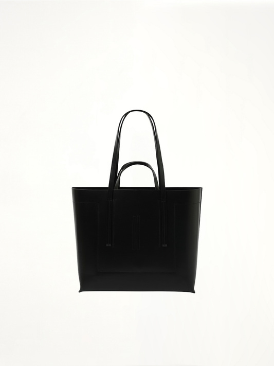 Leather Shopper Bag in Black