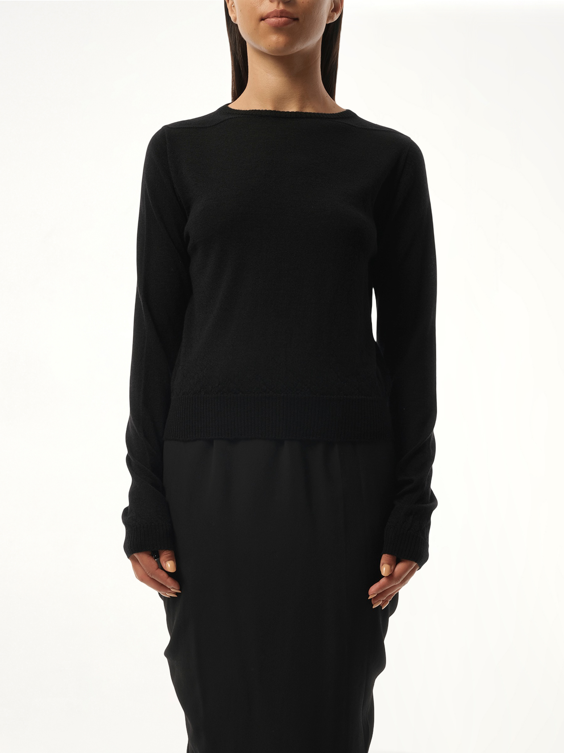 Cashmere Biker Level Sweater in Black