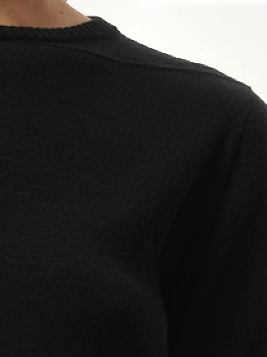 Cashmere Biker Level Sweater in Black