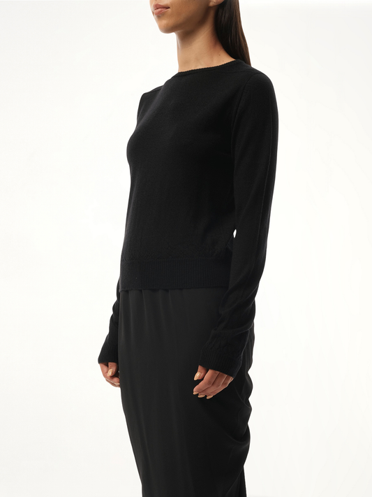 Cashmere Biker Level Sweater in Black