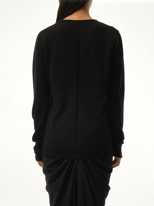 Extreme V Neck Pullover in Black