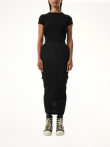 Cocoon Crepe Shrimp Skirt in Black