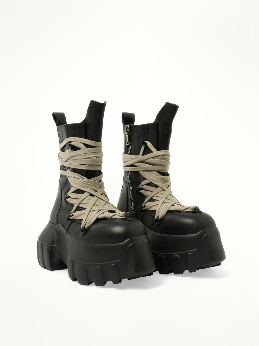 Megalaced Mega Tractor in Black Front View | RICK OWENS
