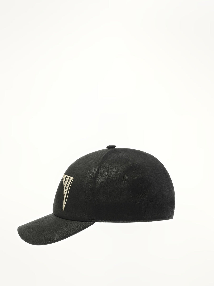 Rick Owens Drkshdw Embroidered Denim Cap in Black/Pearl