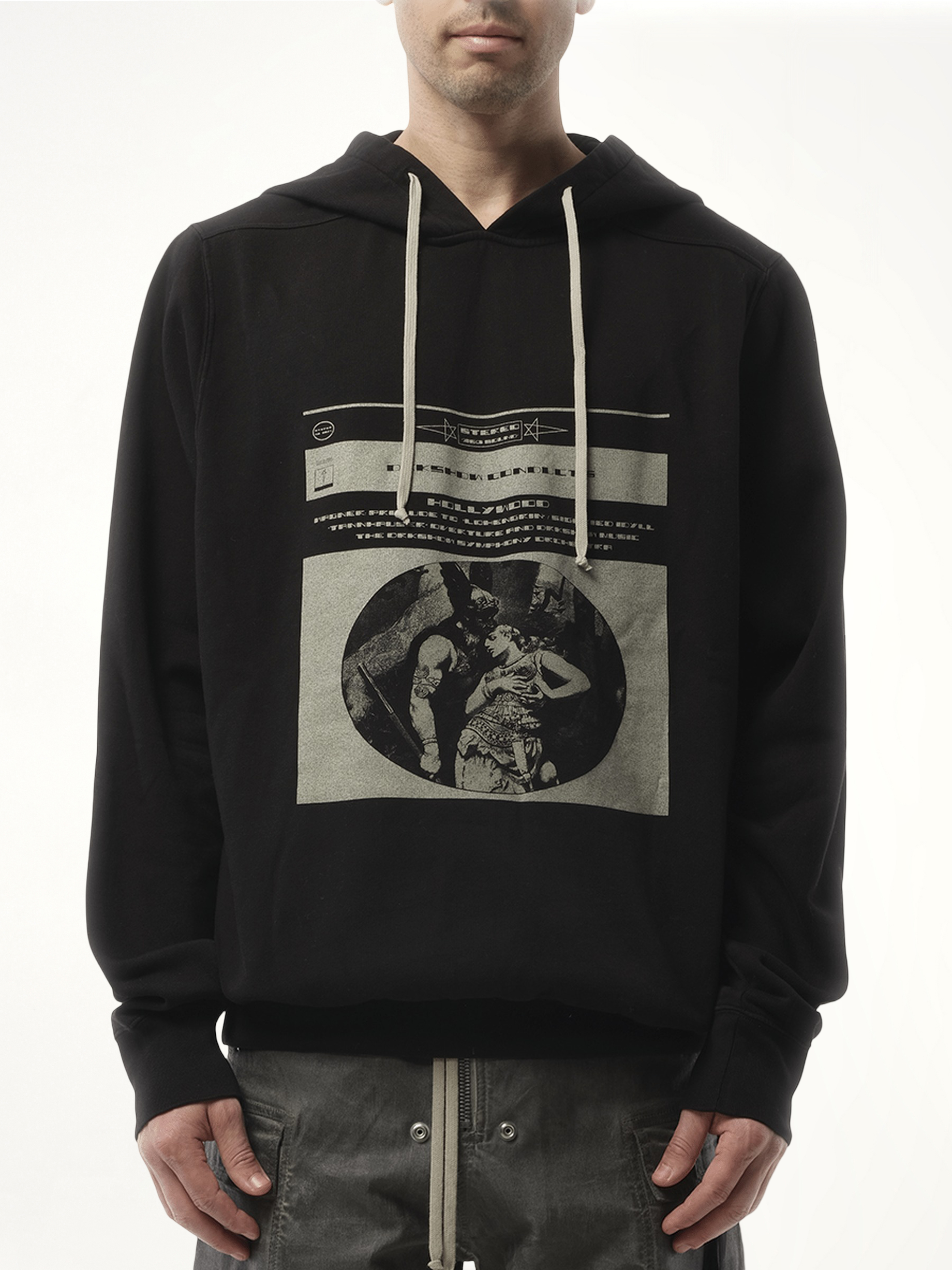 Opera Print Oversized Hoodie in Black/Pearl