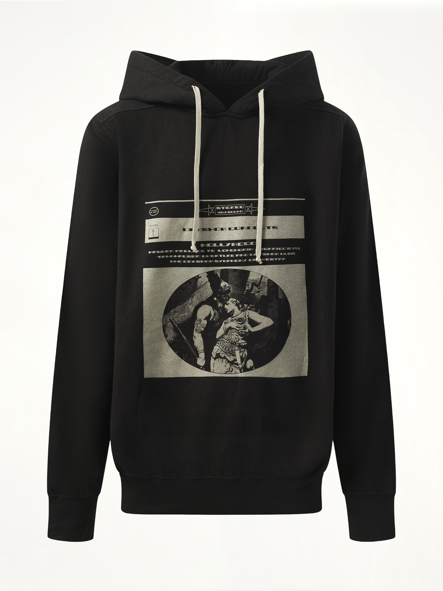 Opera Print Oversized Hoodie in Black/Pearl
