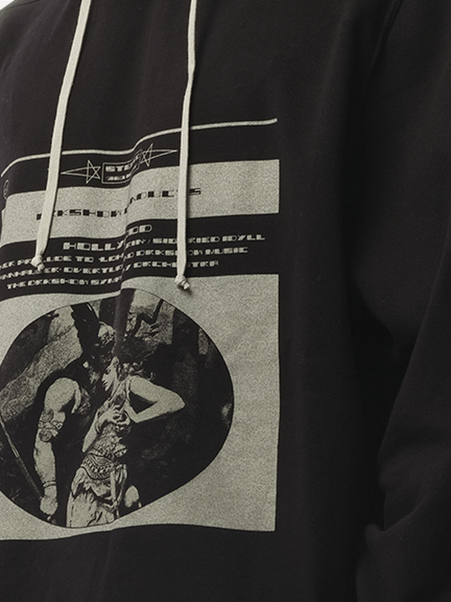 Opera Print Oversized Hoodie in Black/Pearl