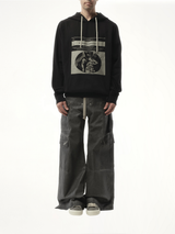 Opera Print Oversized Hoodie in Black/Pearl