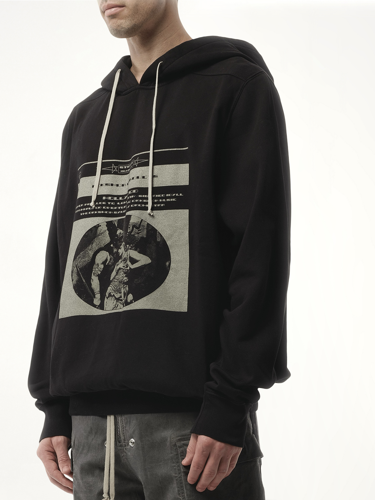 Opera Print Oversized Hoodie in Black/Pearl