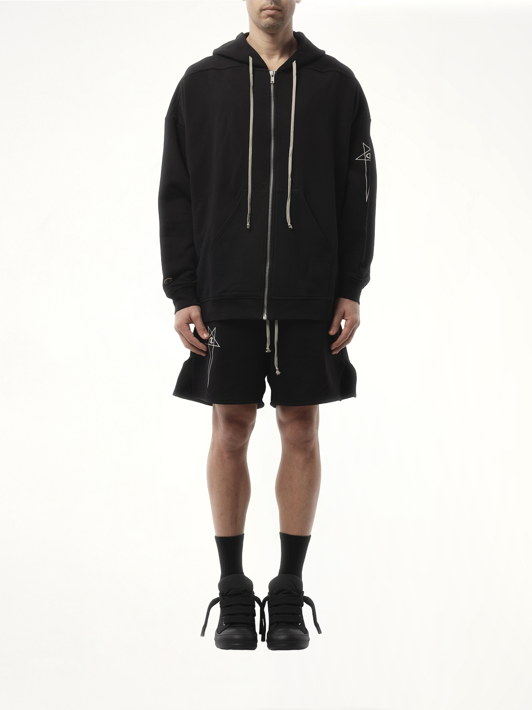 ブラックのチャンピオン x DRKSHDWジャンボジェイソンフーディ