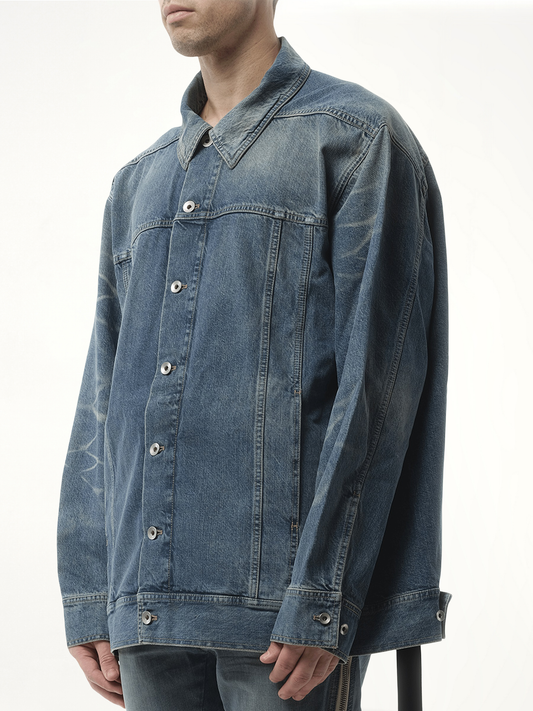 Jumbo Worker Jacket in Washed Indigo