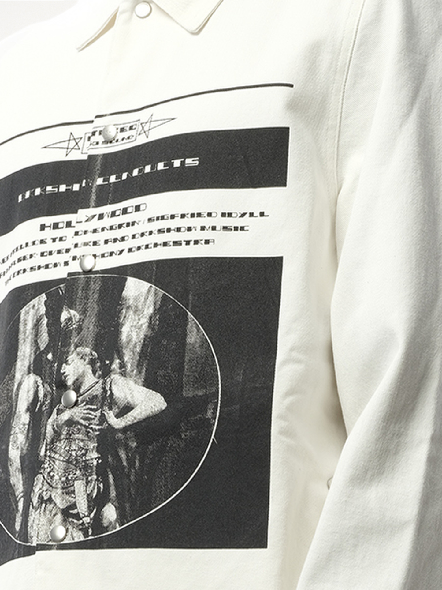 Snapfront Jacket in Milk/Black/Milk