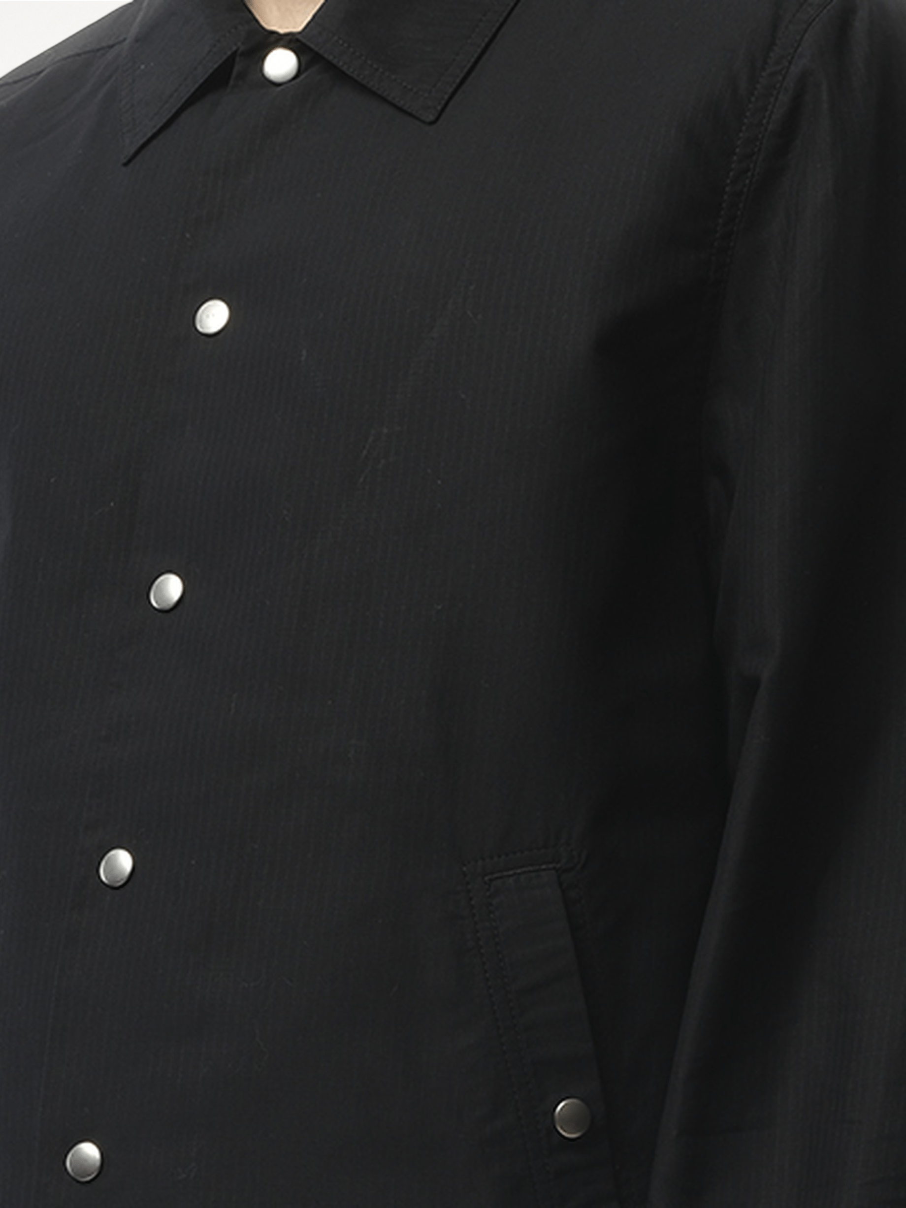 Snapfront Nylon Jacket in Black