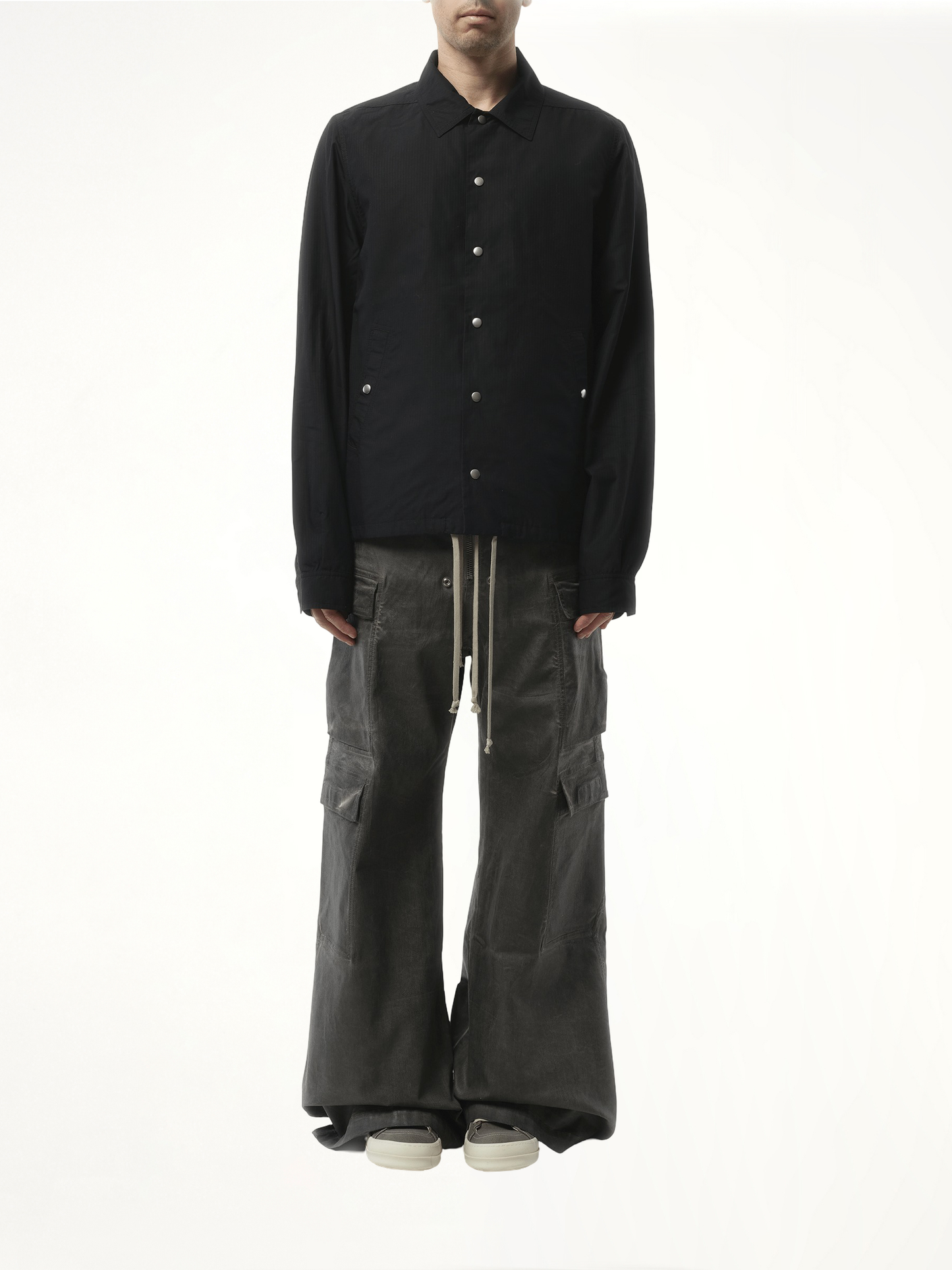 Snapfront Nylon Jacket in Black