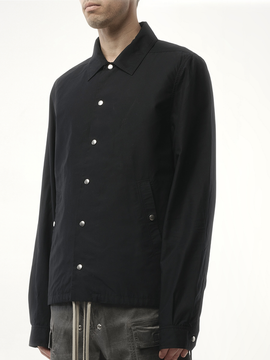 Snapfront Nylon Jacket in Black