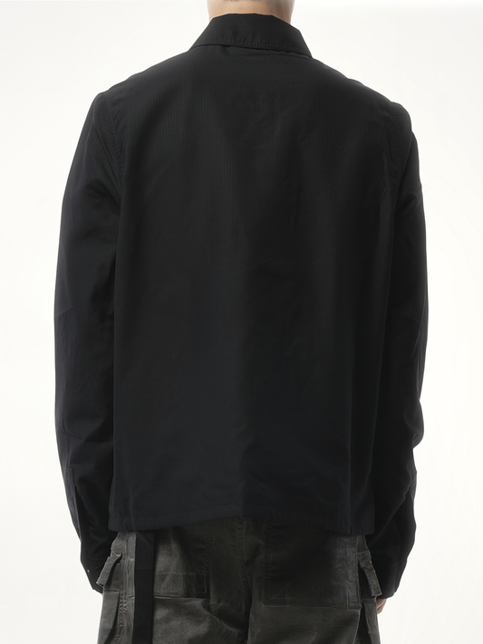Snapfront Nylon Jacket in Black
