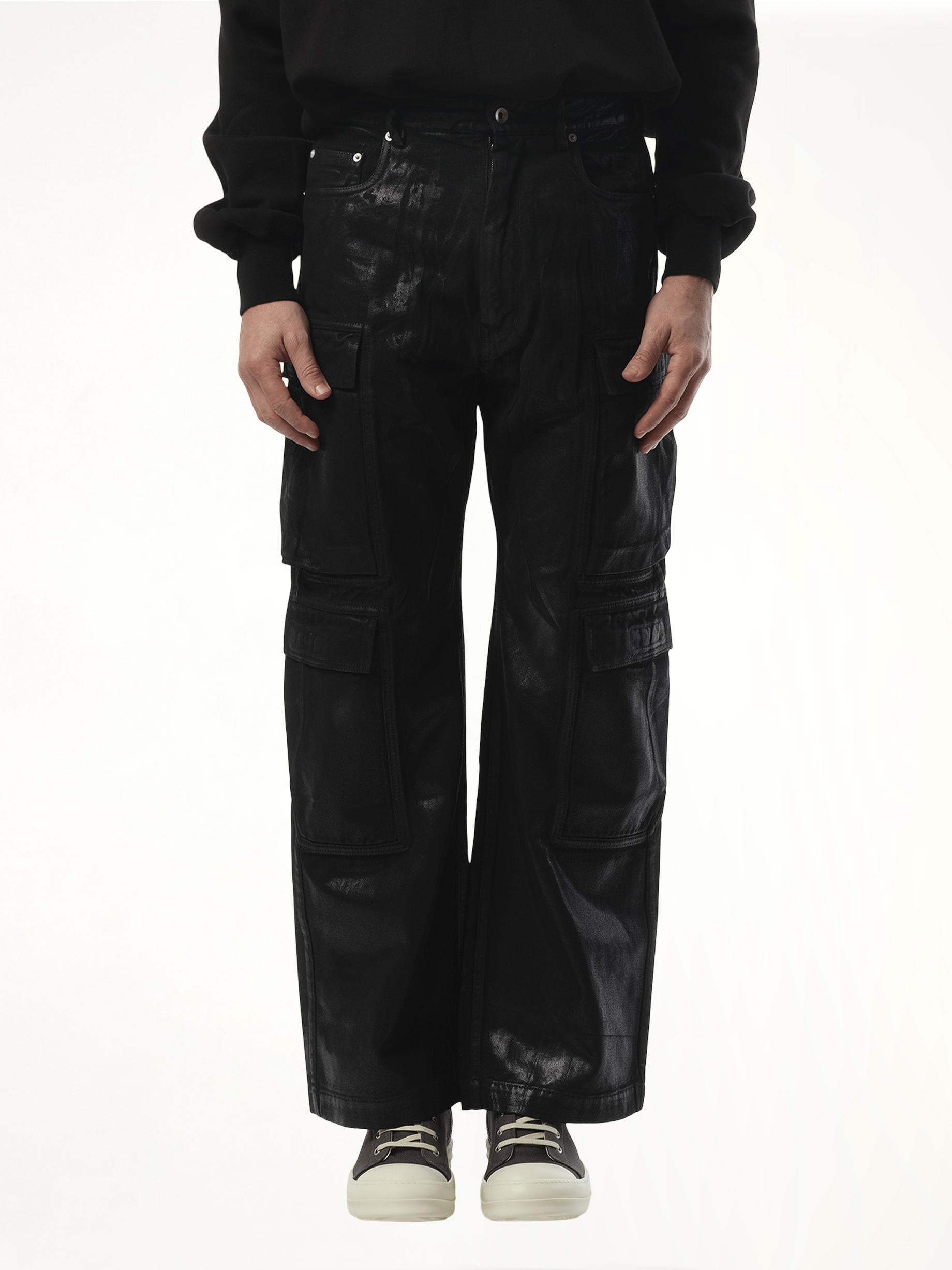 Double Cargo Jeans in Black