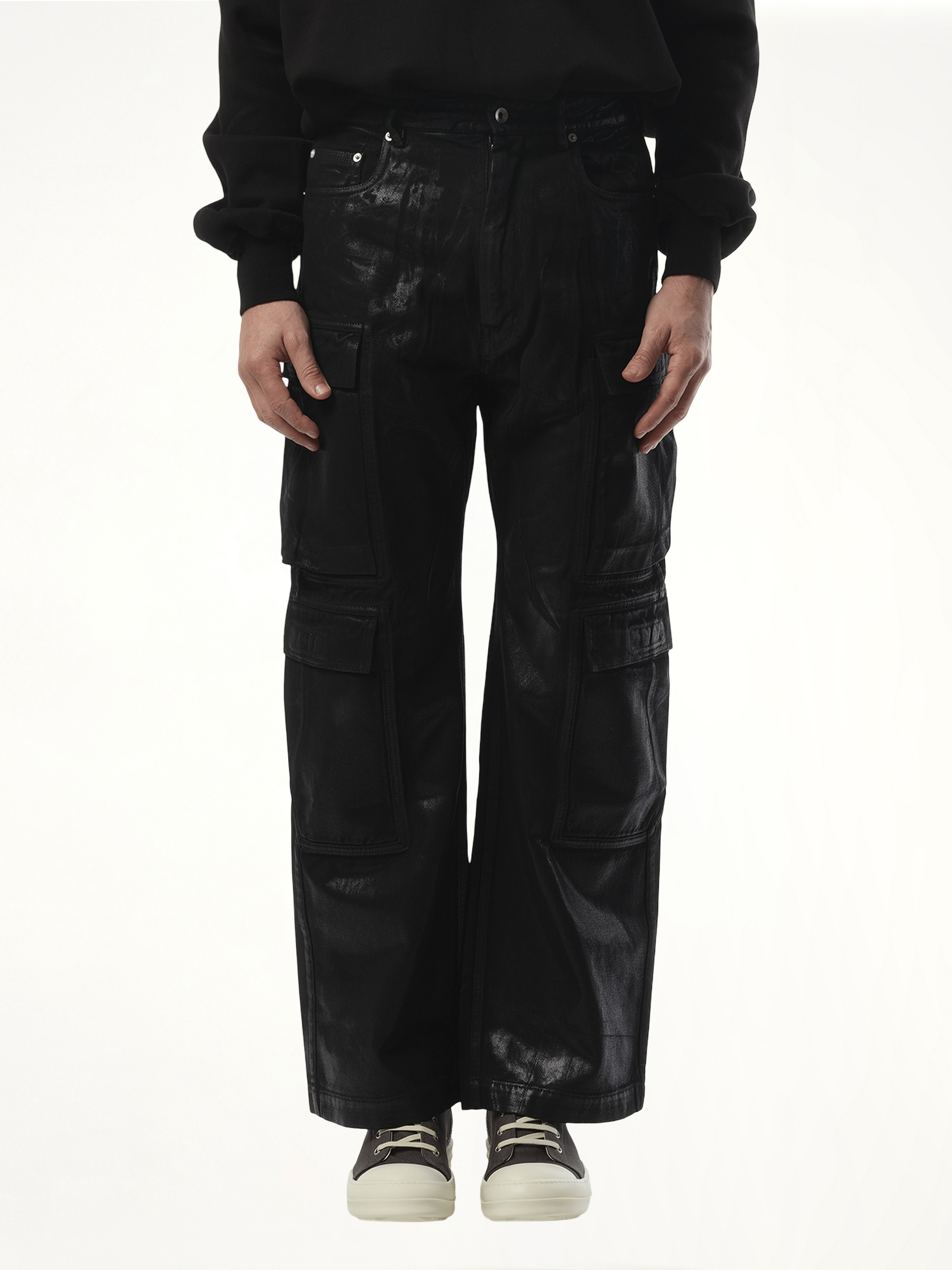 Double Cargo Jeans in Black