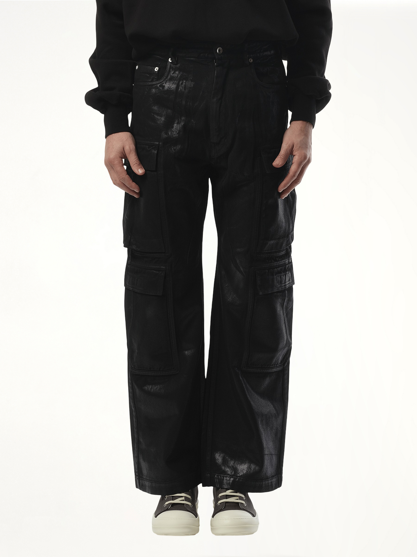 Double Cargo Jeans in Black