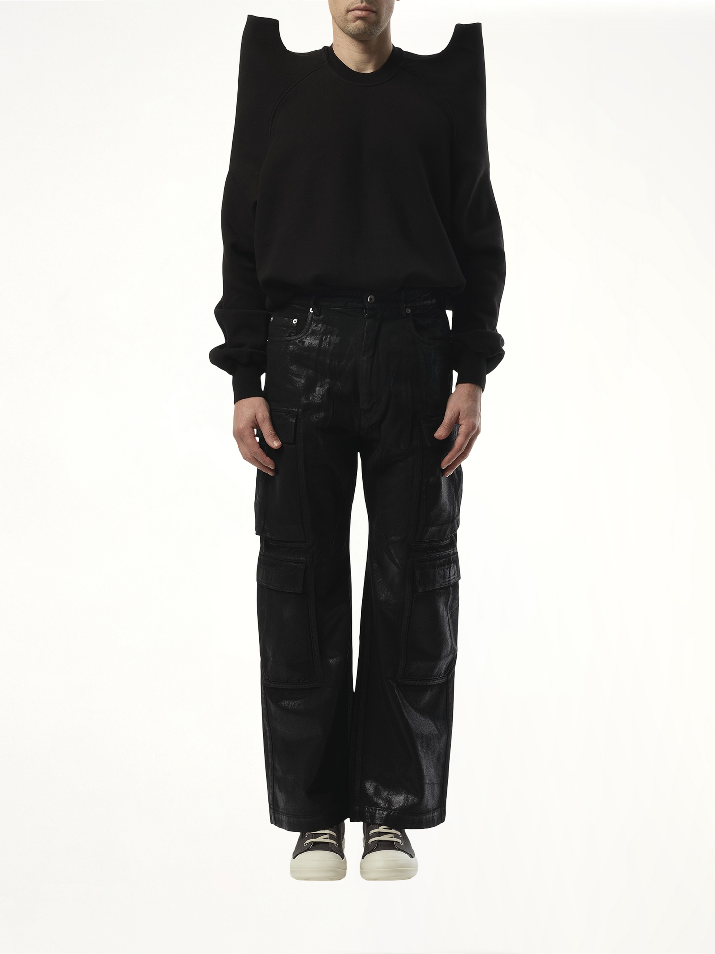 Double Cargo Jeans in Black