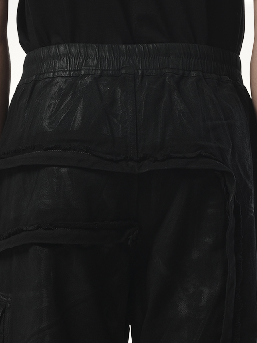 Imbalanced Double Cargo Jumbo Pants in Black