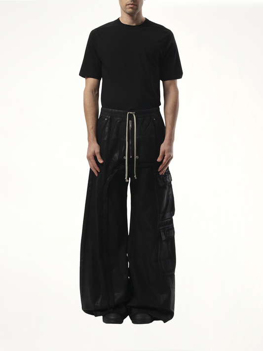 Imbalanced Double Cargo Jumbo Pants in Black