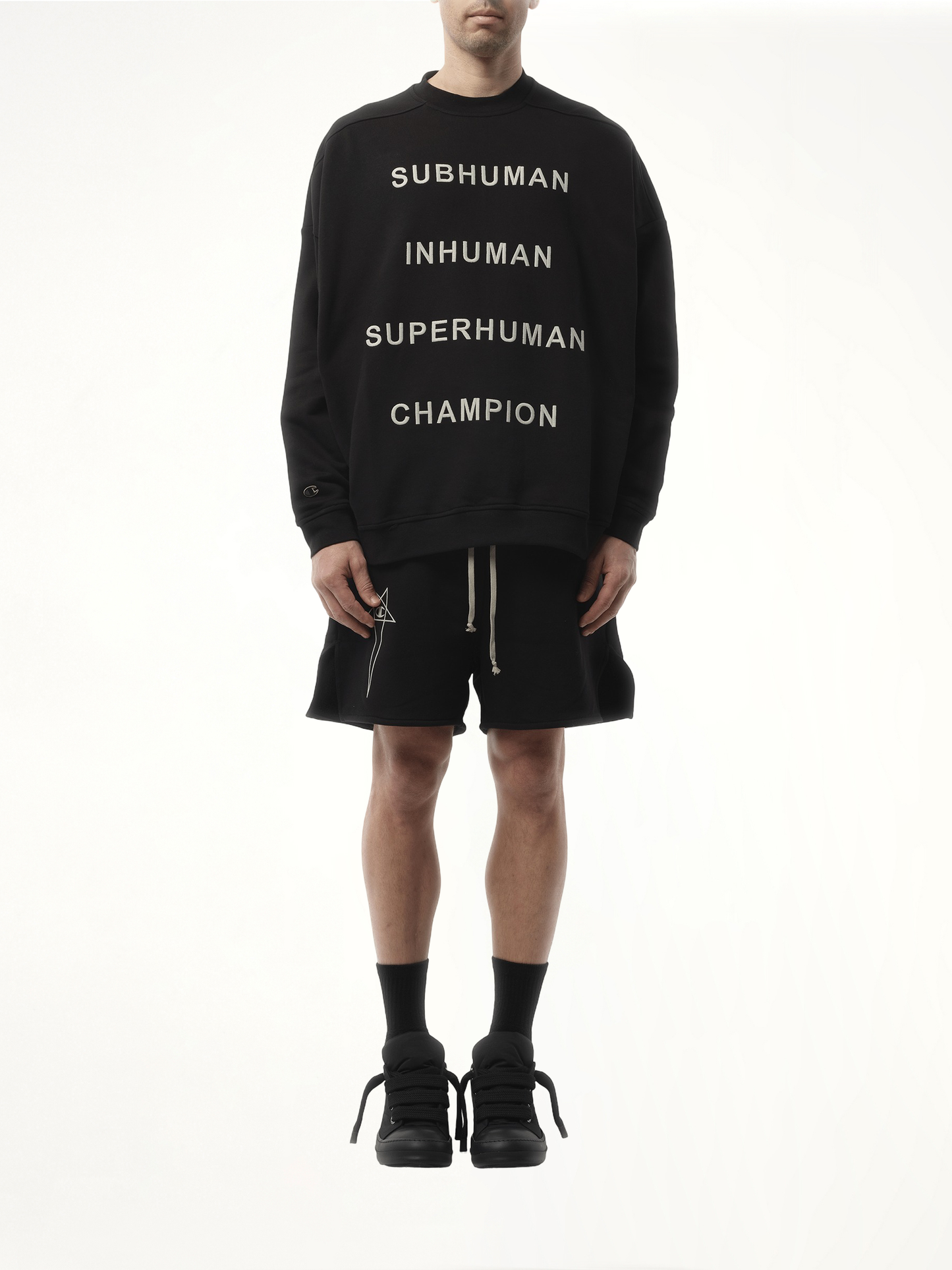 Champion x DRKSHDW Jumbo Sweatshirt in Black