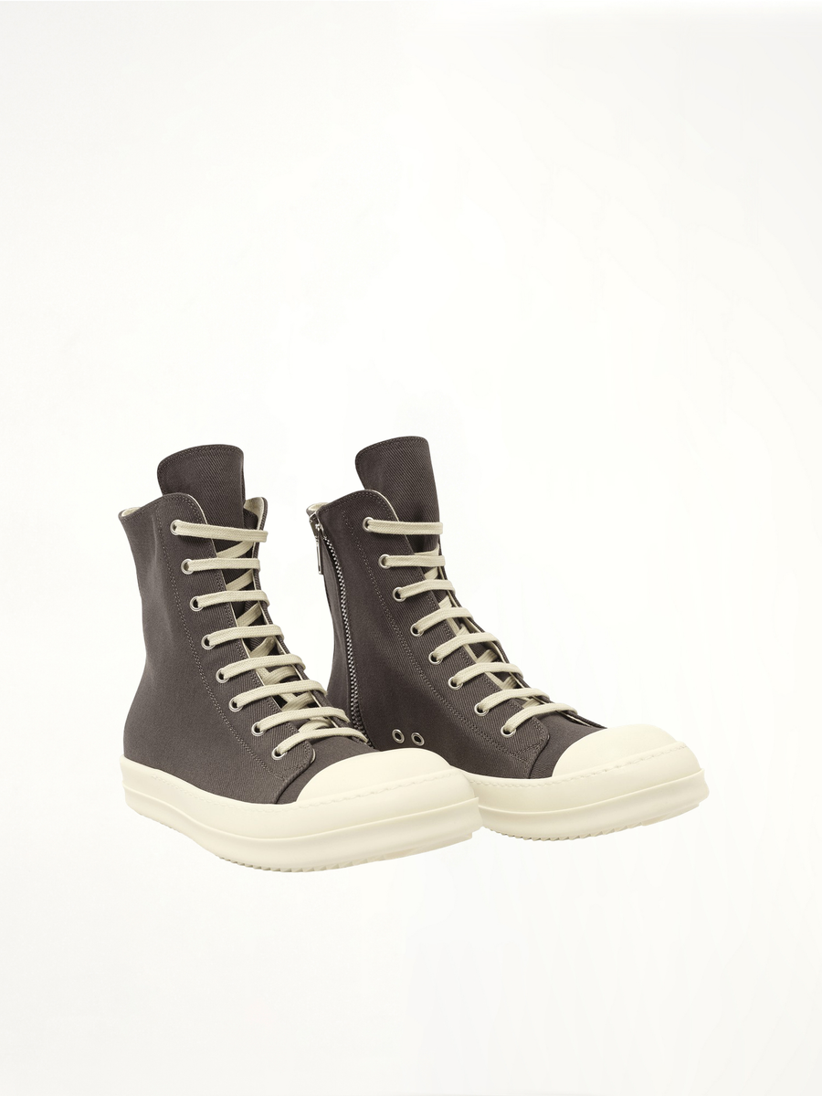Sneaks in Dark Dust/Milk Front View | RICK OWENS DRKSHDW