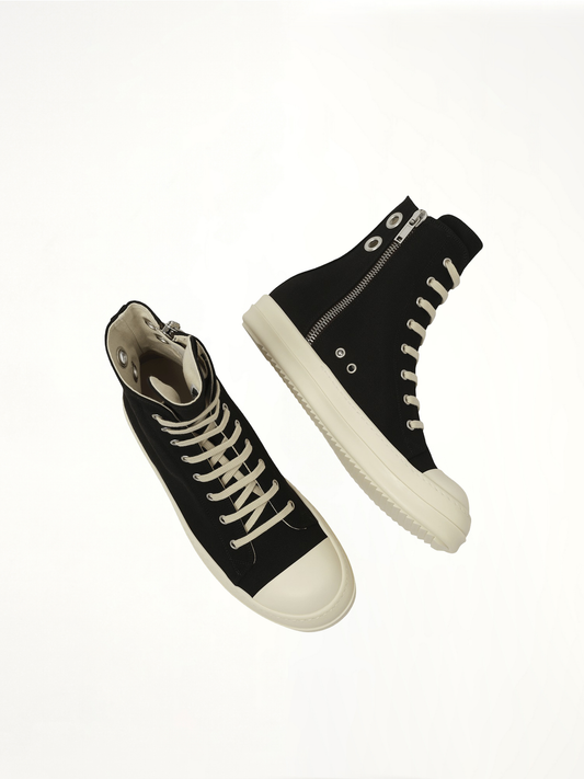 Gimp Eyelet Sneaks in Black/Milk
