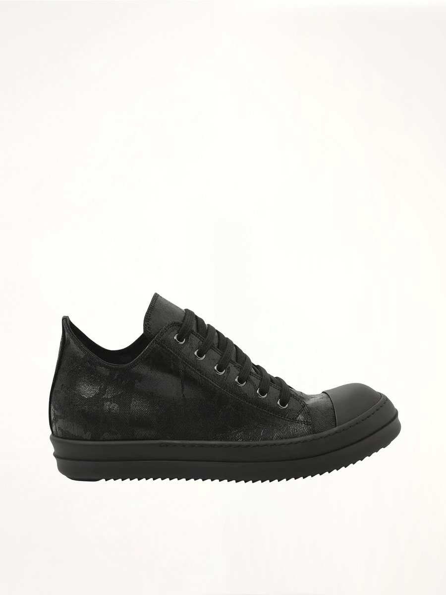 Mono Colour Low Sneaks in Black Side View | RICK OWENS DRKSHDW