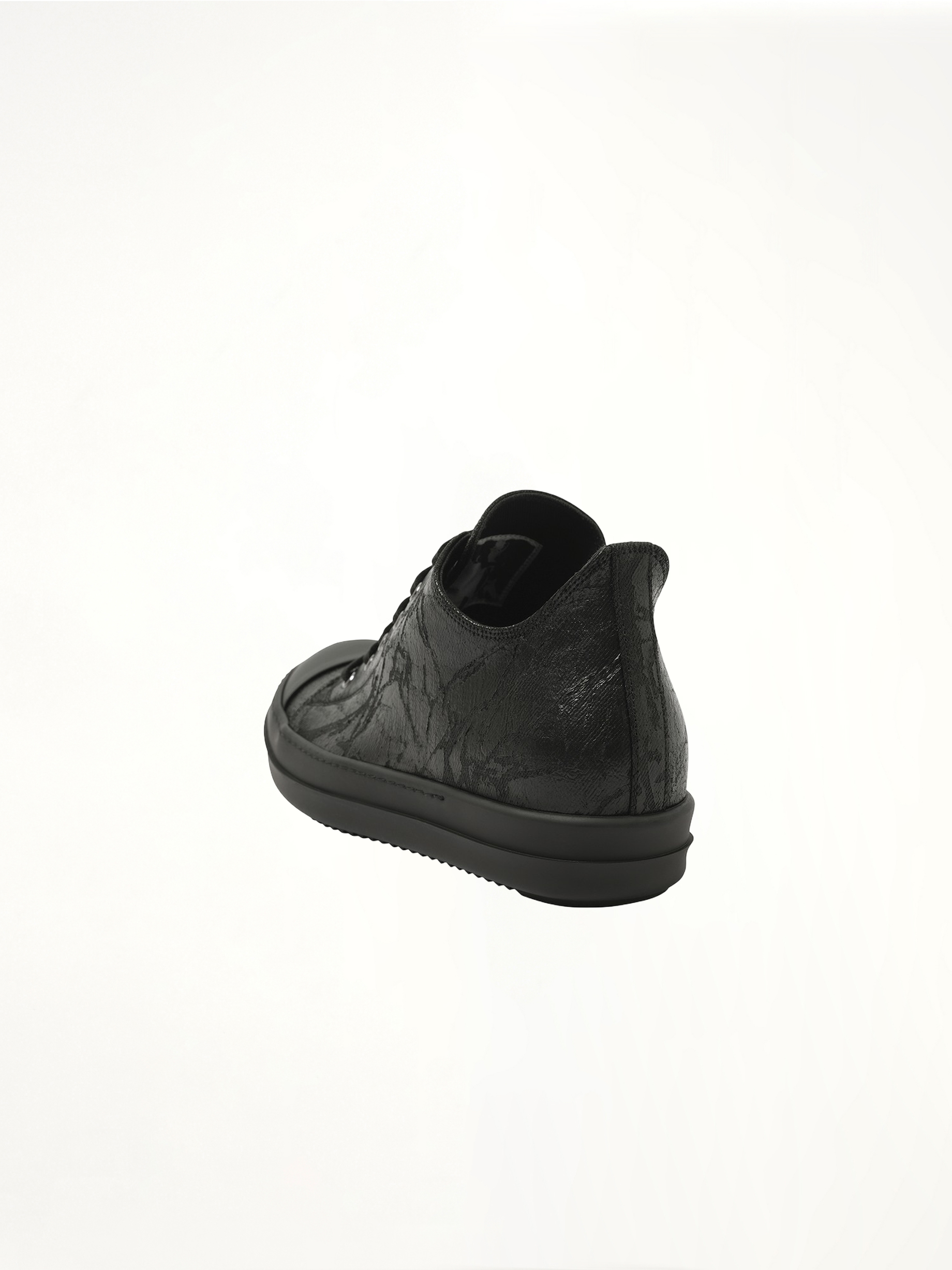Mono Colour Low Sneaks in Black Back View | RICK OWENS DRKSHDW