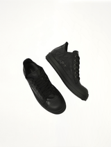 Mono Colour Low Sneaks in Black Top View | RICK OWENS DRKSHDW