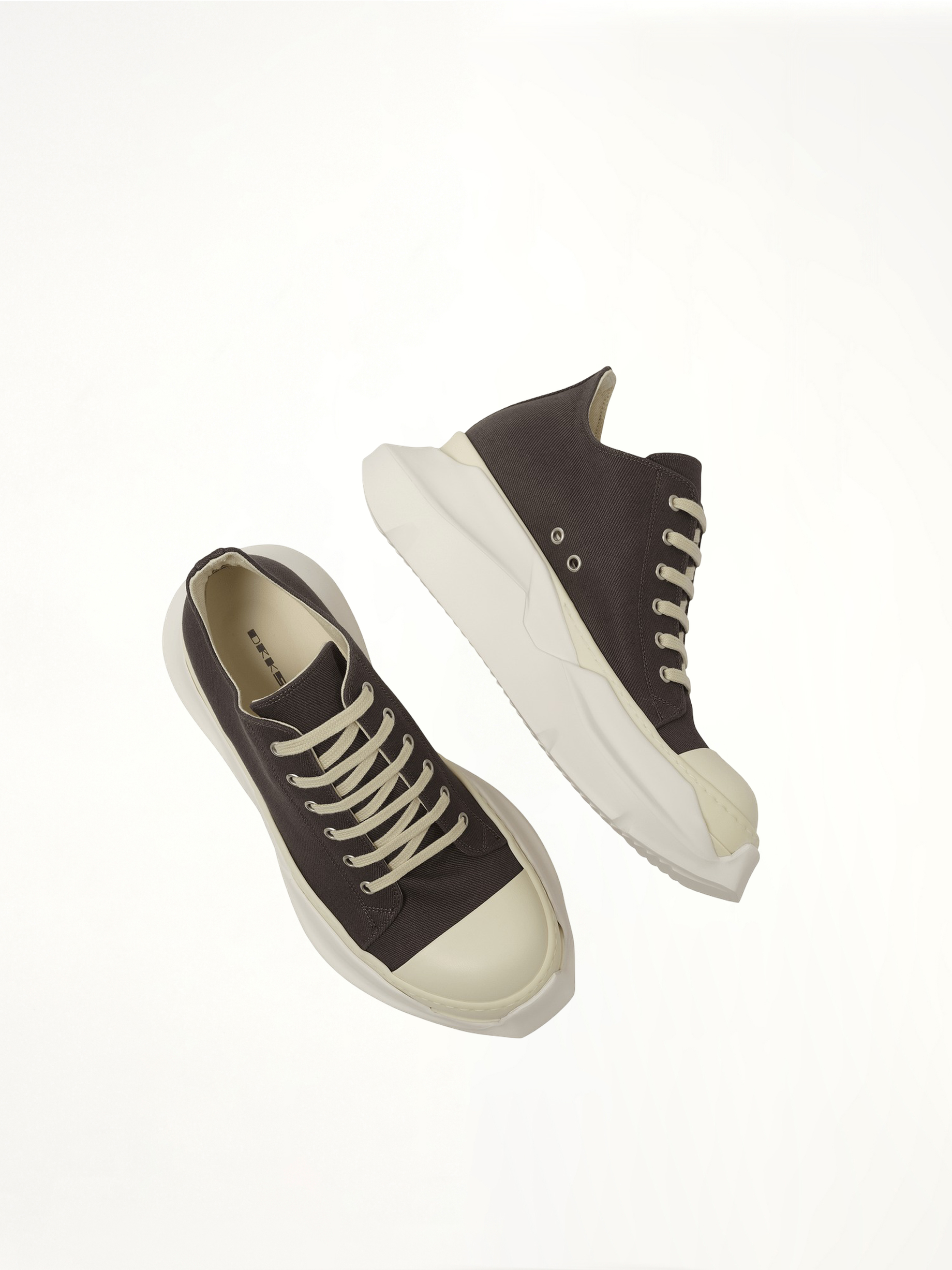Abstract Low Sneaker in Dark Dust/Milk Top View | RICK OWENS DRKSHDW