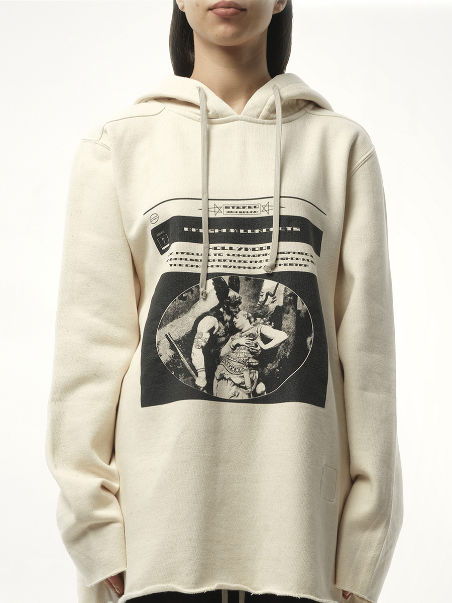 Opera Print Oversize Hoodie in Natural/Black