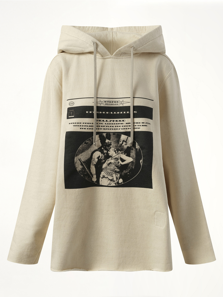 Opera Print Oversize Hoodie in Natural/Black