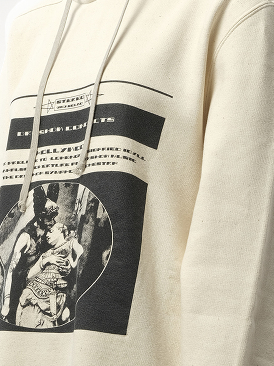 Opera Print Oversize Hoodie in Natural/Black
