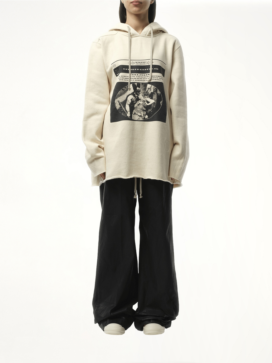 Opera Print Oversize Hoodie in Natural/Black
