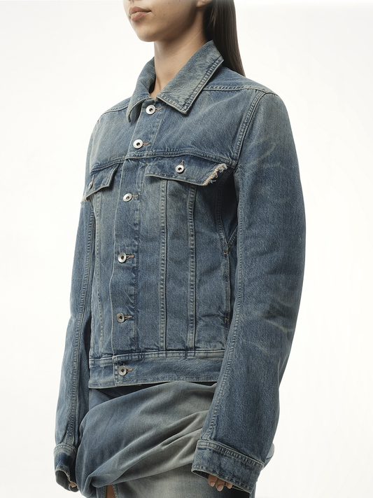Trucker Denim Jacket in Washed Indigo