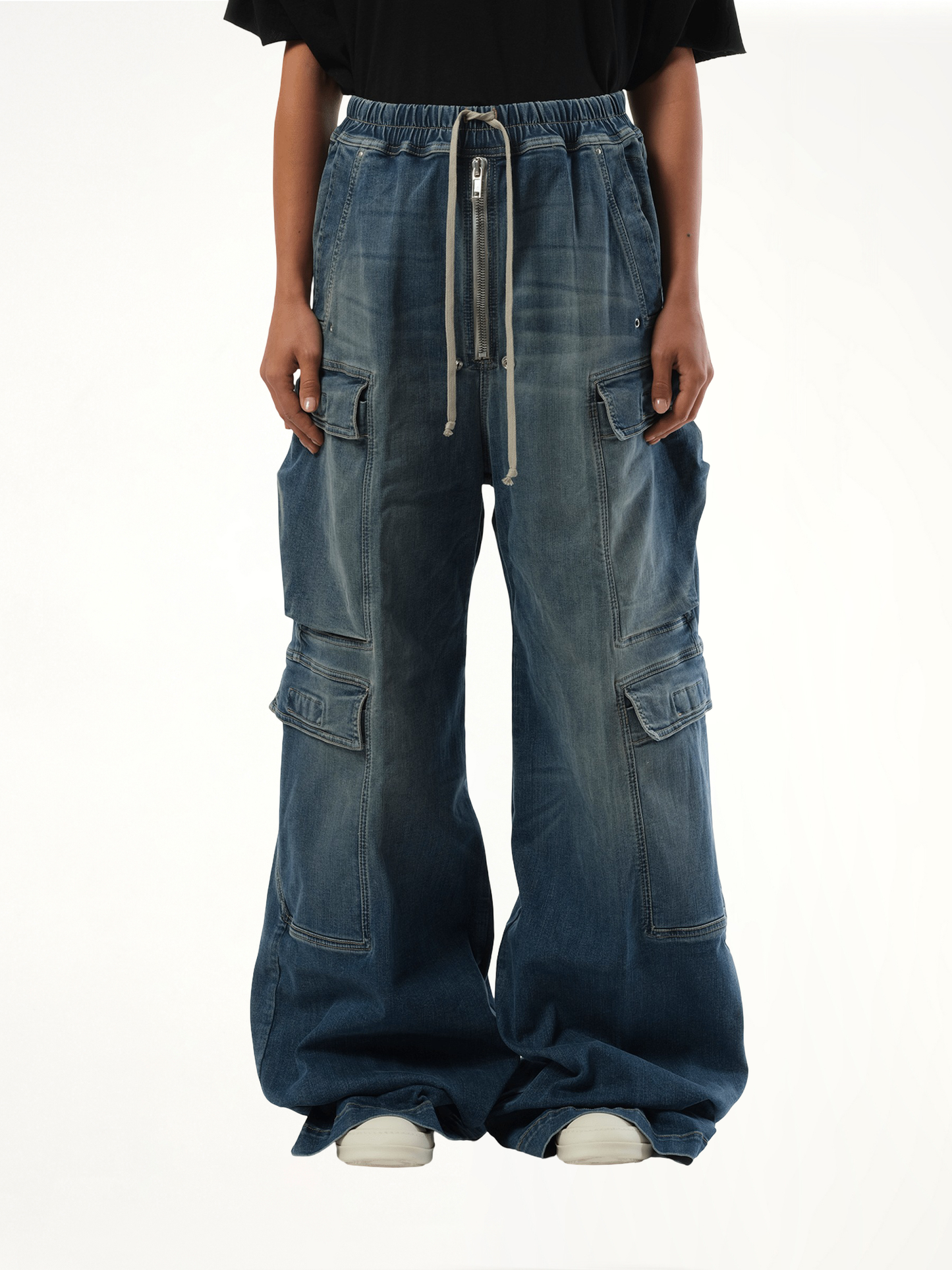 Denim Double Cargo Jumbo Belas in Washed Indigo