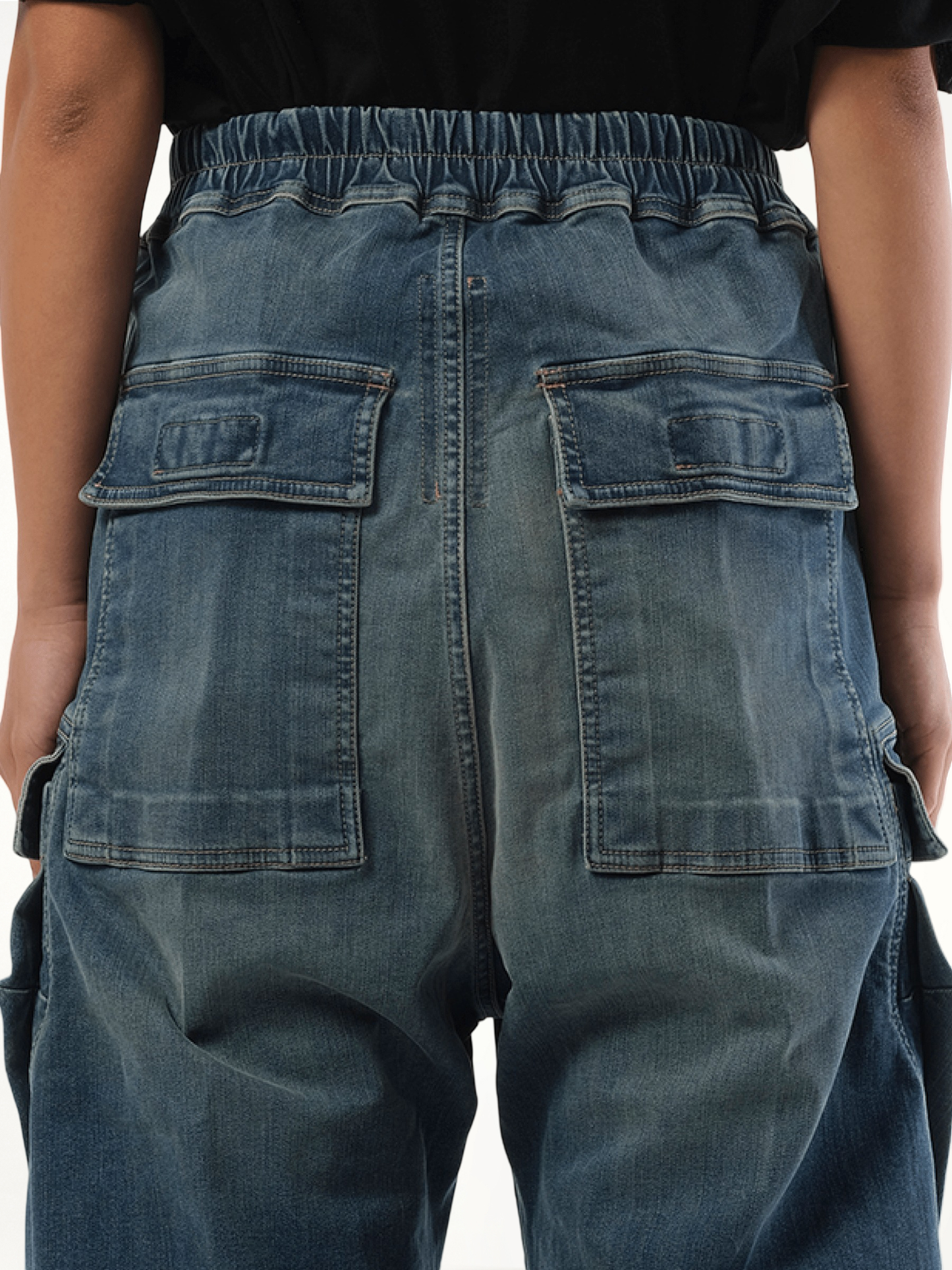 Denim Double Cargo Jumbo Belas in Washed Indigo