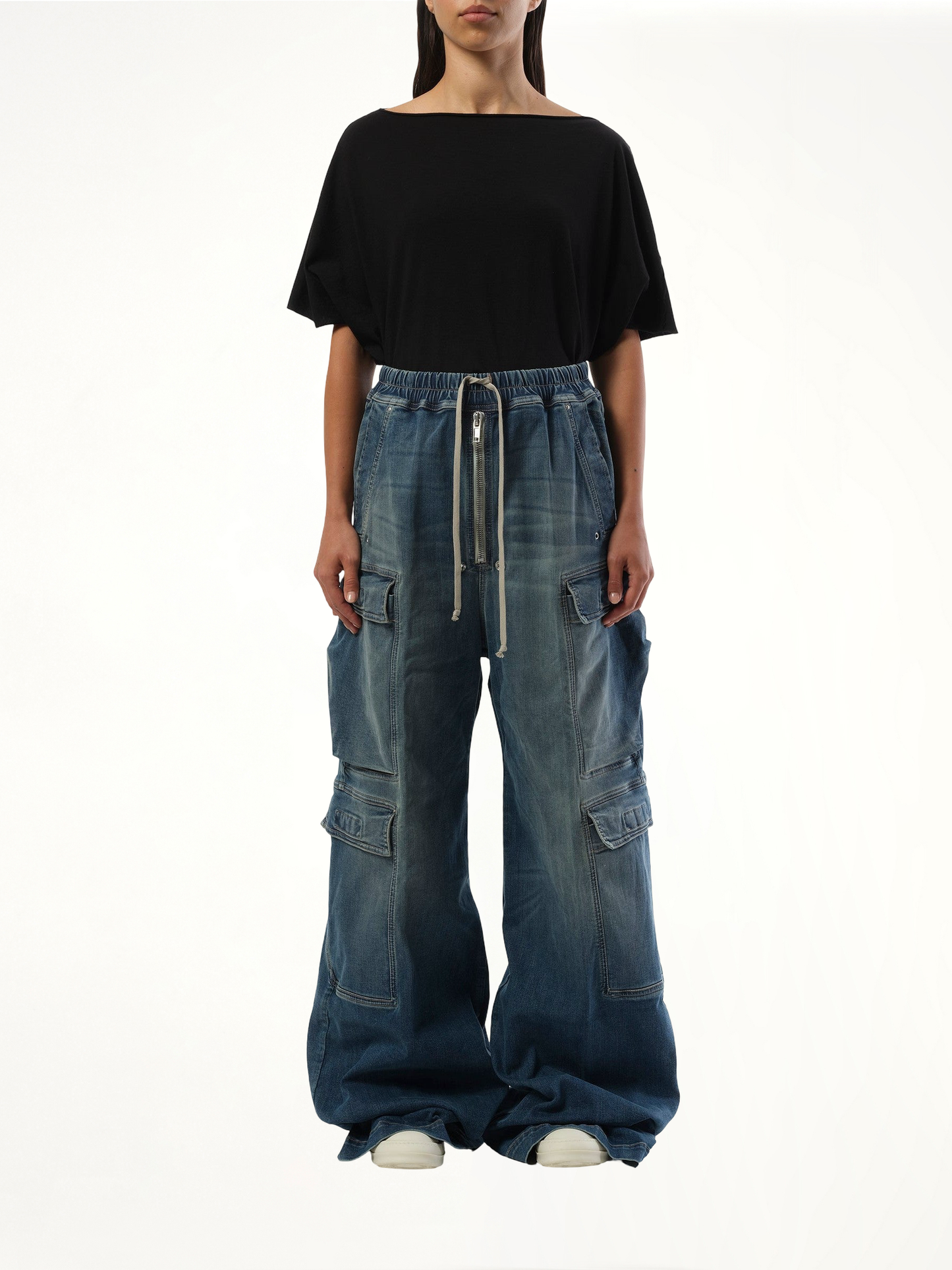 Denim Double Cargo Jumbo Belas in Washed Indigo