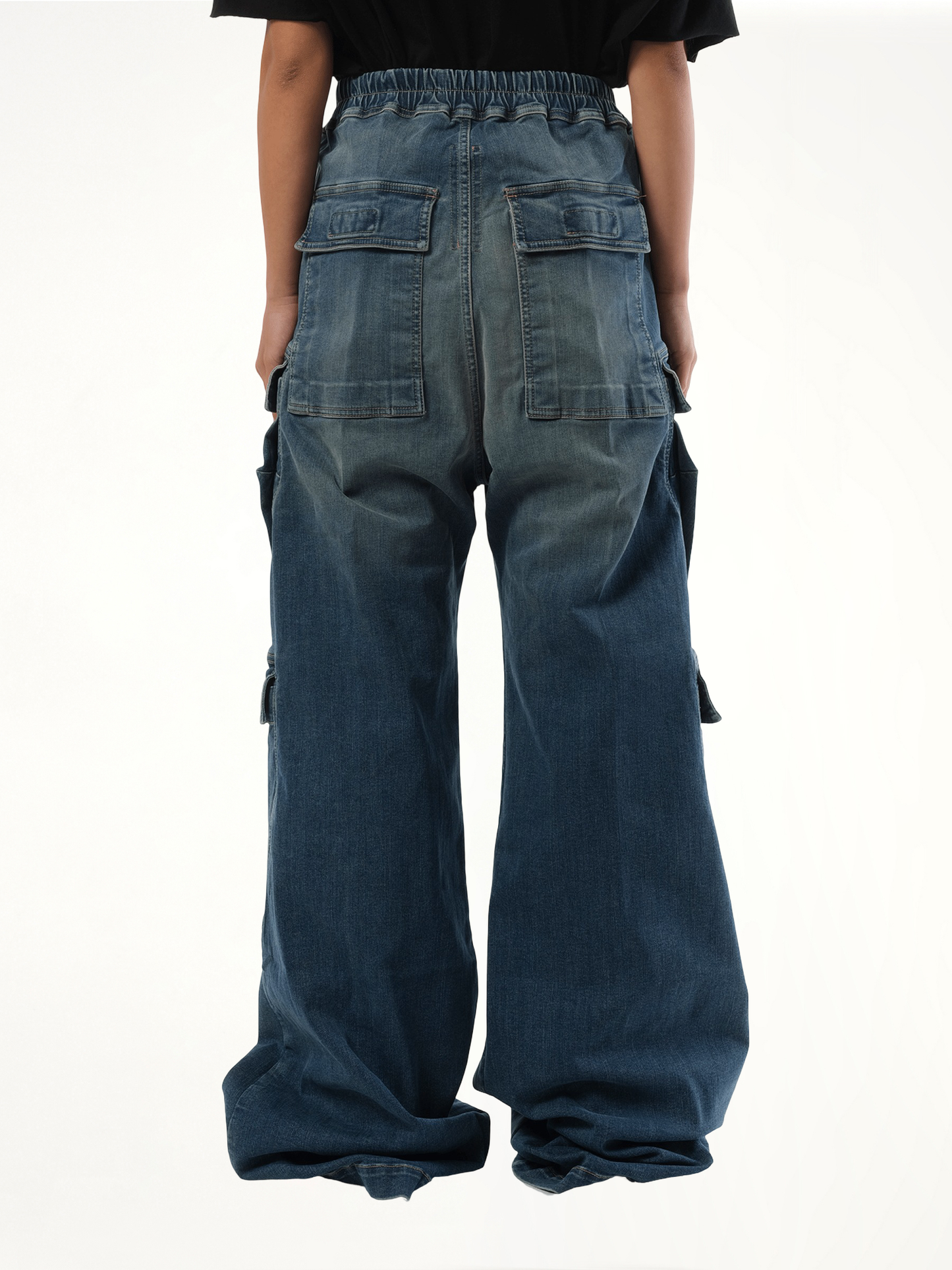 Denim Double Cargo Jumbo Belas in Washed Indigo