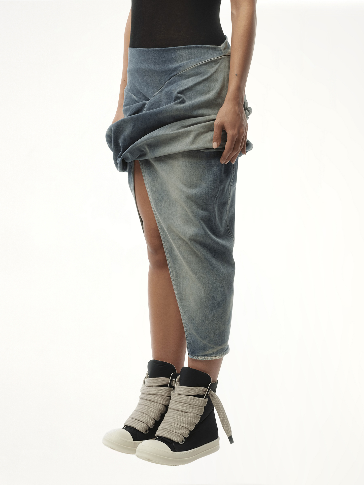 Low Twist Skirt in Washed Indigo