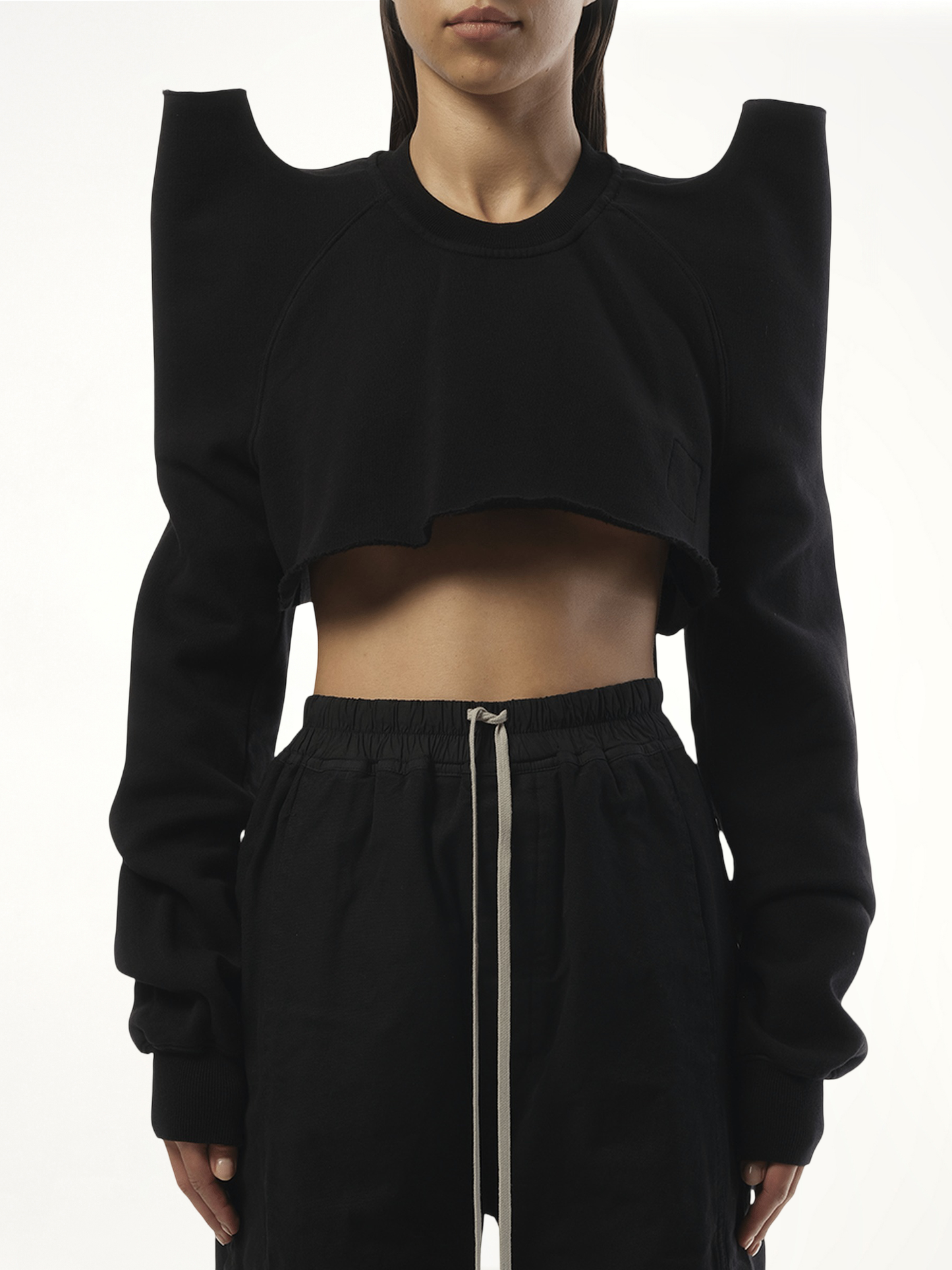 Cropped Tec Sweater in Black