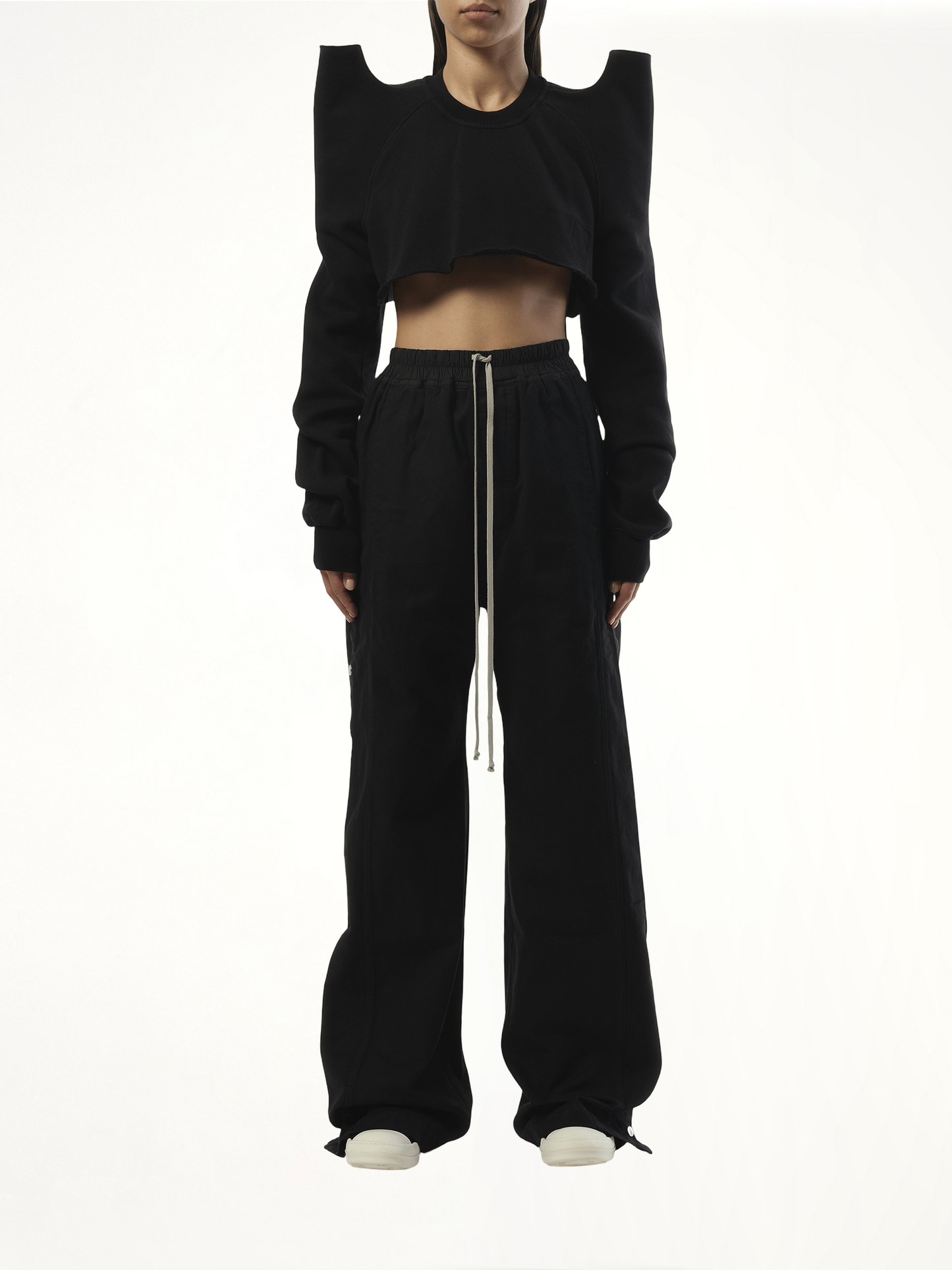 Cropped Tec Sweater in Black