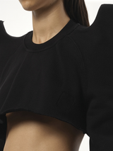 Cropped Tec Sweater in Black