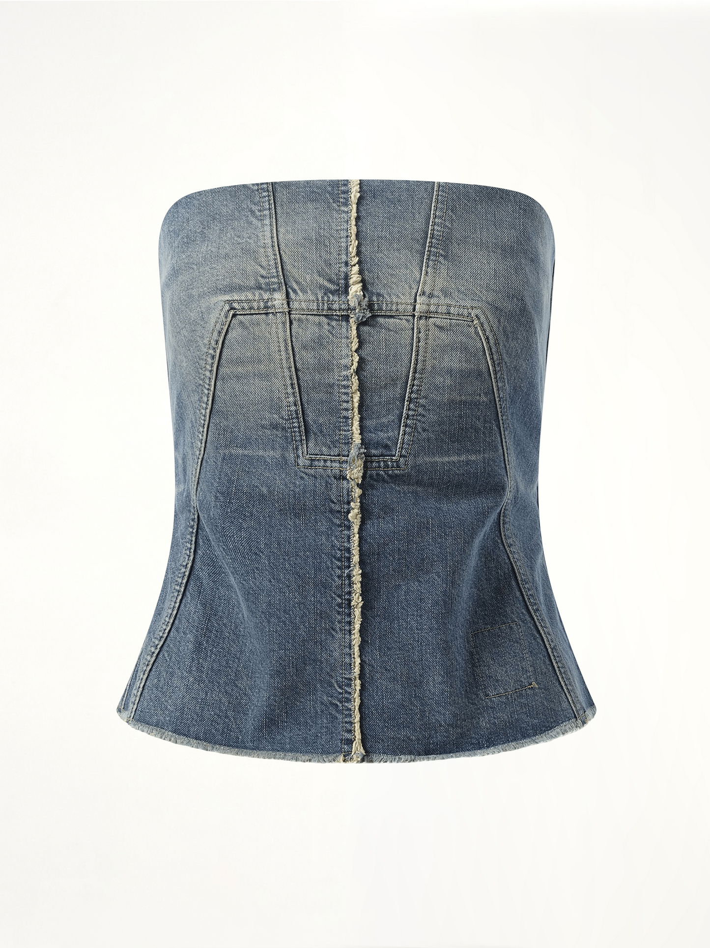 Bustier Top in Washed Indigo