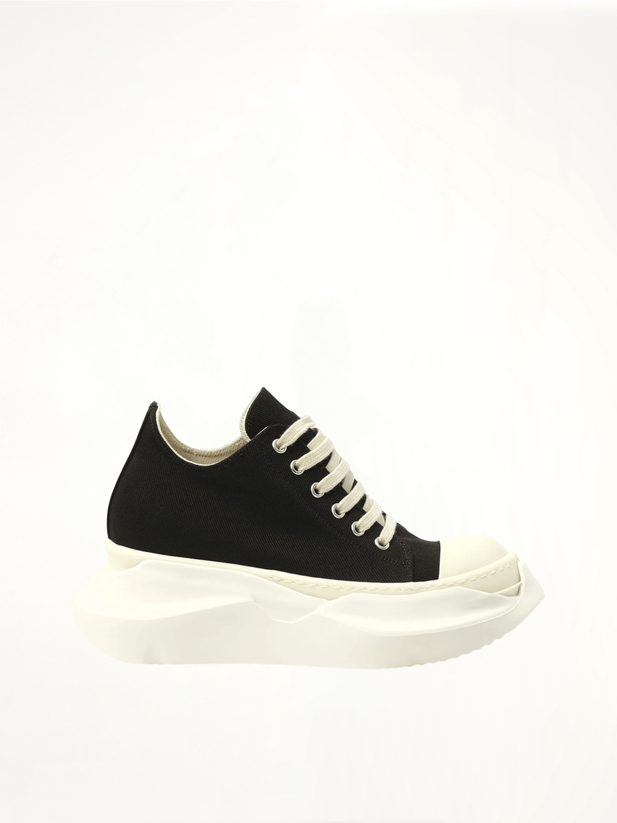 Abstract Low Sneaks in Black/Milk Side View | RICK OWENS DRKSHDW
