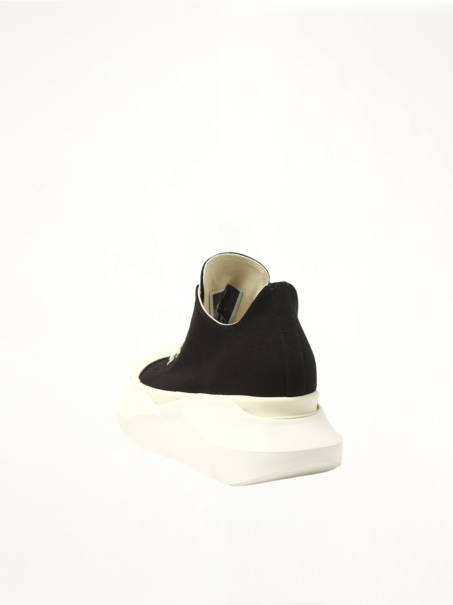 Abstract Low Sneaks in Black/Milk Back View | RICK OWENS DRKSHDW